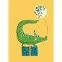 Postkaart - Party krokodil