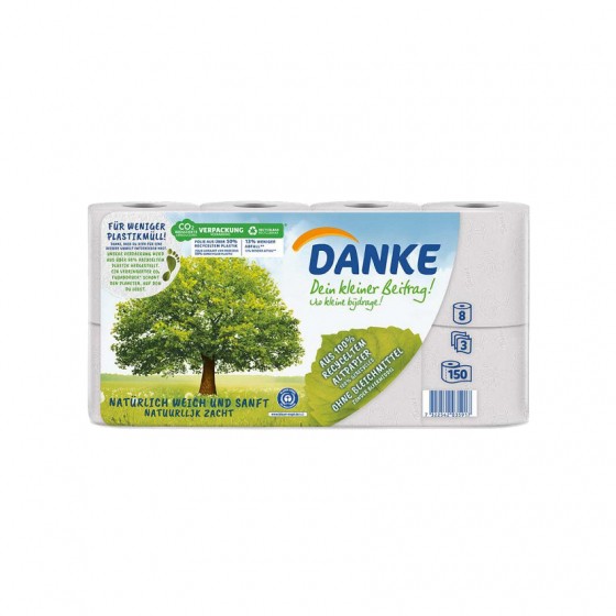 Ecologisch toiletpapier - 8 rollen - 3-laags Ecologisch toiletpapier - 8 rollen - 3-laags