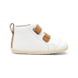 Schoenen Bobux Step Up - Hi Court White + Caramel