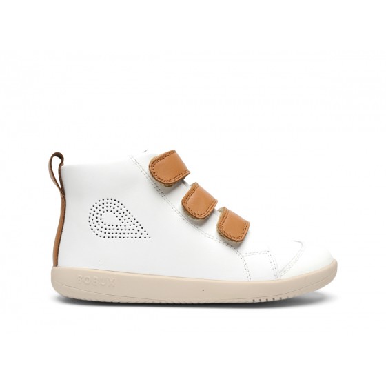 Schoenen Bobux KID+ - Hi Court White + Caramel Schoenen Bobux KID+ - Hi Court White + Caramel