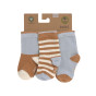 Sokken light blue & caramel - Set van 3 paren - GOTS