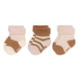 Terry sokken pink & caramel -  Set van 3 paren - GOTS