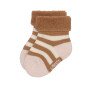 Terry sokken pink & caramel -  Set van 3 paren - GOTS
