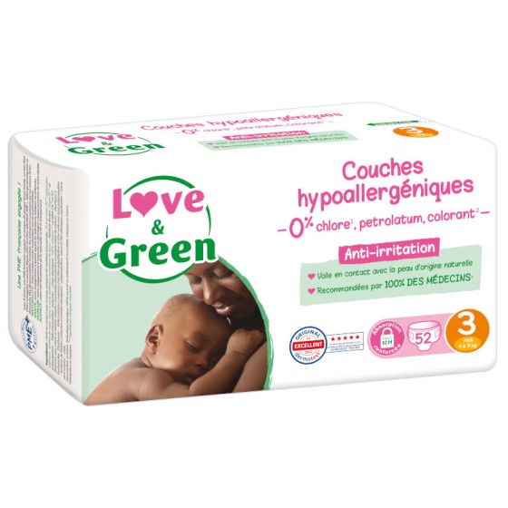 Hypoallergene luiers - Maat 3 4-9kg - 52 stuks Hypoallergene luiers - Maat 3 4-9kg - 52 stuks