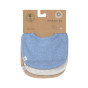 Set van 3 GOTS babyslabbetjes, blauw/lichtgrijs/natuurmix