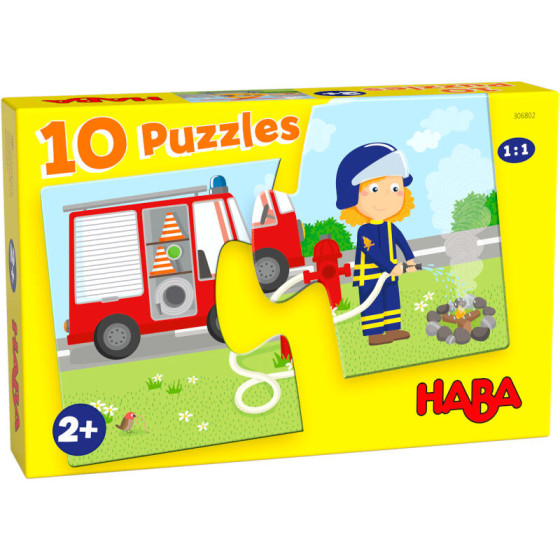 10 puzzels - Hulpvoertuigen - Haba