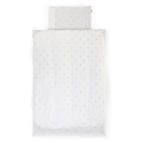 Childhome - Donsovertrek en Kussensloop Jersey - 100x140 cm - Gold Dots