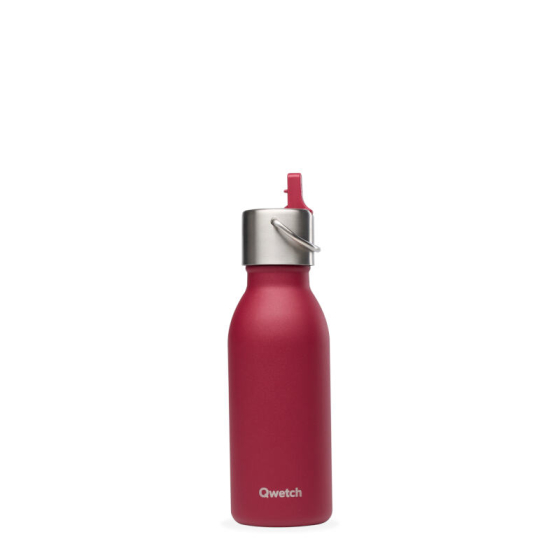 Geïsoleerde roestvrijstalen fles - Kinder - Mat - Granaat - 350ml - Qwetch Geïsoleerde roestvrijstalen fles - Kinder - Mat - Granaat - 350ml - Qwetch