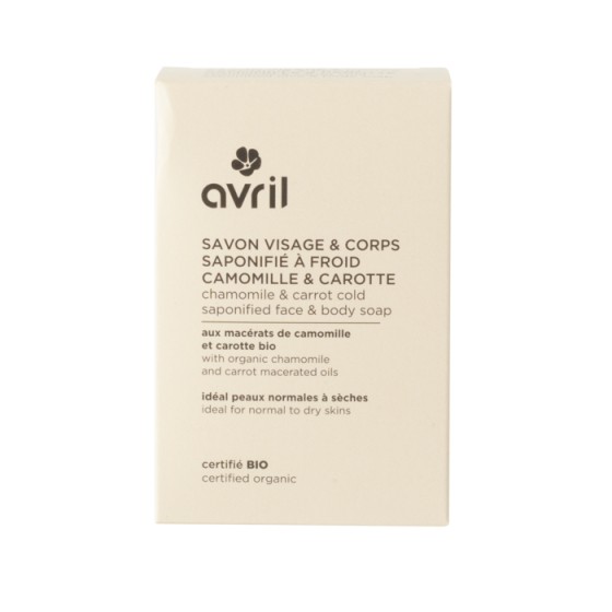 Savon à froid visage & corps camomille & carotte 100 g certifié bio