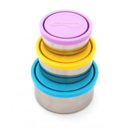 Trio inox bewaardozen Azuur (150 / 280 / 500 ml)