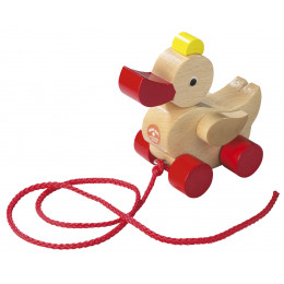Klassieke Houten Trekfiguur - Eend