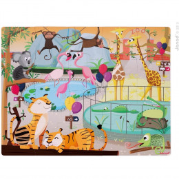 Reuze Touch puzzle "Een dag in de dierentuin" - vanaf 3 jaar
