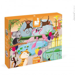 Reuze Touch puzzle "Een dag in de dierentuin" - vanaf 3 jaar