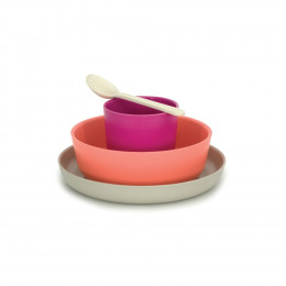 Kindereetset - Bamboe - Fushia/Coral/Stone/White