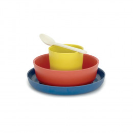 Kindereetset - Bamboe - Lemon/Tomato/Royal Blue/White