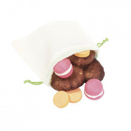 8 herbruikbare zakken in biologisch katoen, gedroogd fruit, granen... 4 XS en 4 S