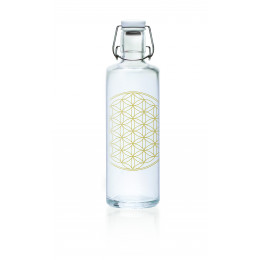 Glazen fles - 1 liter - Flower of life