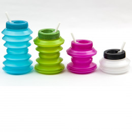 Intrekbare accordeon fles met stro - 500ml