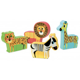 Set van 4 magnetische dieren 'savanne' - vanaf 2 jaar