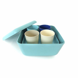Bamboe picknickset - Sea - Lagoon/Royal Blue/Stone/White