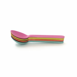 Set van 4 bamboe lepels - Lagoon/Lime/Persimmon/Rose
