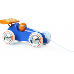 Trekfiguur racewagen 'blauw/oranje' - vanaf 1 jaar
