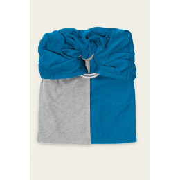 Kleine halsdoek zonder strik : grijs/eente blauw