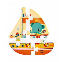 Koffer met 4 3D puzzel Vakantie vanaf 2 jaar