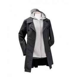 Zwangerschaps- en draagtrenchcoat 3 in 1 - Zwart/Grijs