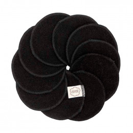 Disques démaquillants lavables en coton organique - Noir - lot de 10