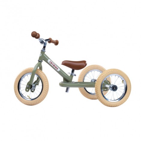 Trybike steel loopfiets 2in1 vintage green - driewieler Trybike steel loopfiets 2in1 vintage green - driewieler