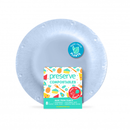 Assiette végétale compostable - 10 cm de diamètre - Lot de 8 - Verte