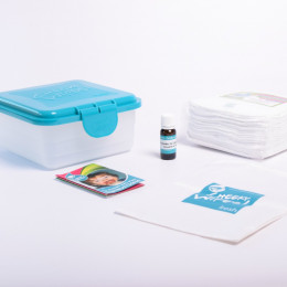 Mini kit doekjes - Bamboe - wit - Roos / geranium