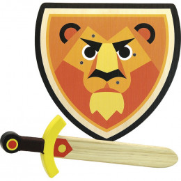 Epée et bouclier en bois - Lion - à partir de 4 ans