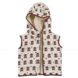 Omkeerbaar mouwloos vest van BIO katoen Teddy - Eskimo - Spice