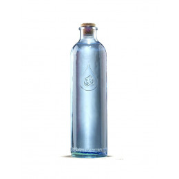 Glazen fles Grattitude 1.23 L + bio katoenen hoes
