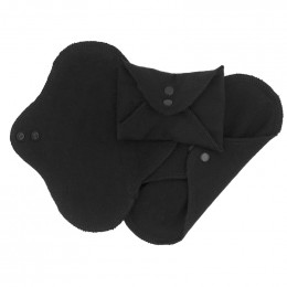 Wasbaar maandverband - Regular - Zwart - 3 stuks