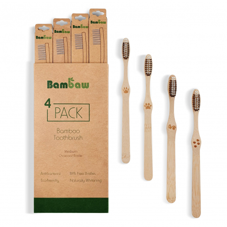 Bamboe tandenborstel (4 stuks) - medium