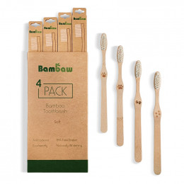 Bamboe tandenborstel (4 stuks) - zacht