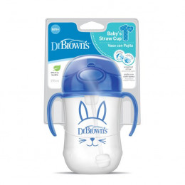 Gobelet avec paille - 270 ml - Rose chat