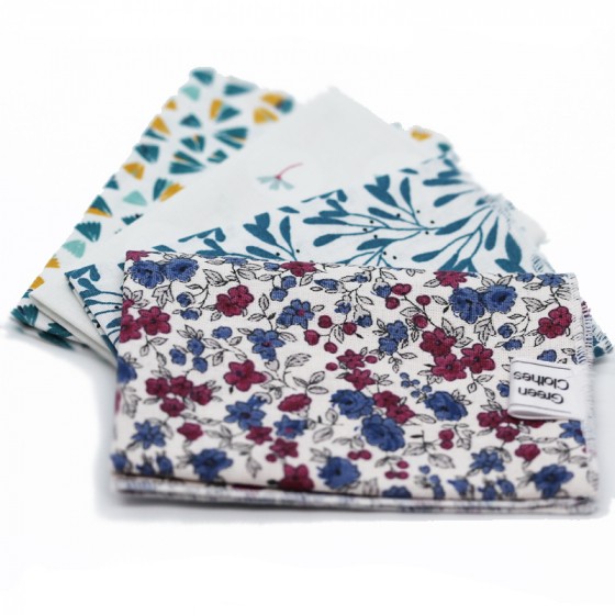 4 mouchoirs en coton Bio - S - 20 x 20 cm 