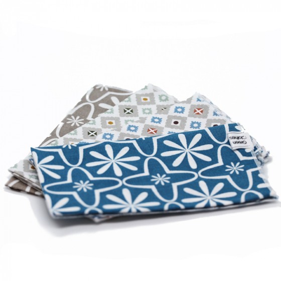 4 mouchoirs en coton Bio - XL - 30 x 30 cm 4 mouchoirs en coton Bio - XL - 30 x 30 cm