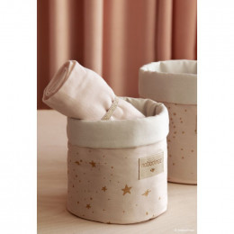 Mandje Panda - Gold stella & Dream pink - small
