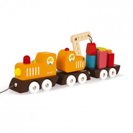 Train grue Multi Colors en bois - à partir de 2 ans