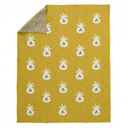 Gebreide deken Pineapple mustard