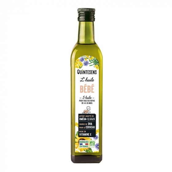 Bio voedingsolie voor baby's van 4 tot 36 maand - Mix van 6 oliën - Eerste koude persing 250 ml Bio voedingsolie voor baby's van 4 tot 36 maand - Mix van 6 oliën - Eerste koude persing 250 ml