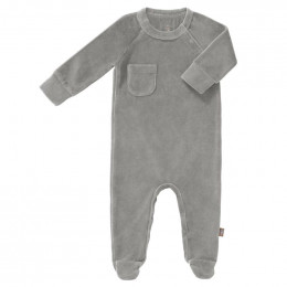 Pyjama velours met voetjes Paloma grey