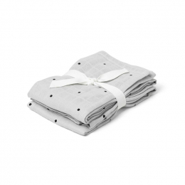 Set van 2 Hannah tetradoeken Classic dot dumbo grey - 70 x 70 cm