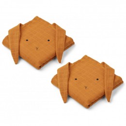 Set van 2 Hannah tetradoeken Rabbit mustard - 70 x 70 cm
