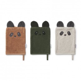 Set van 3 Sylvester washandjes - Panda mix